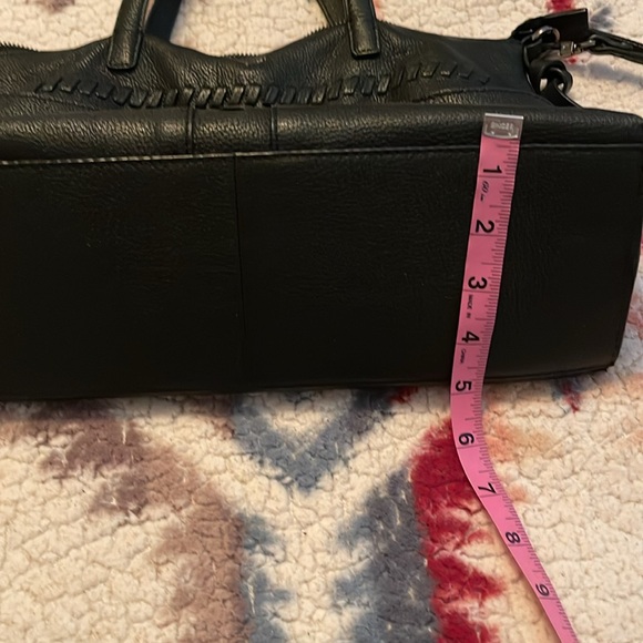 T Tahari "Skyler" Pebbled Leather Whipstitched Satchel w/ Removable Strap - Picture 13 of 15